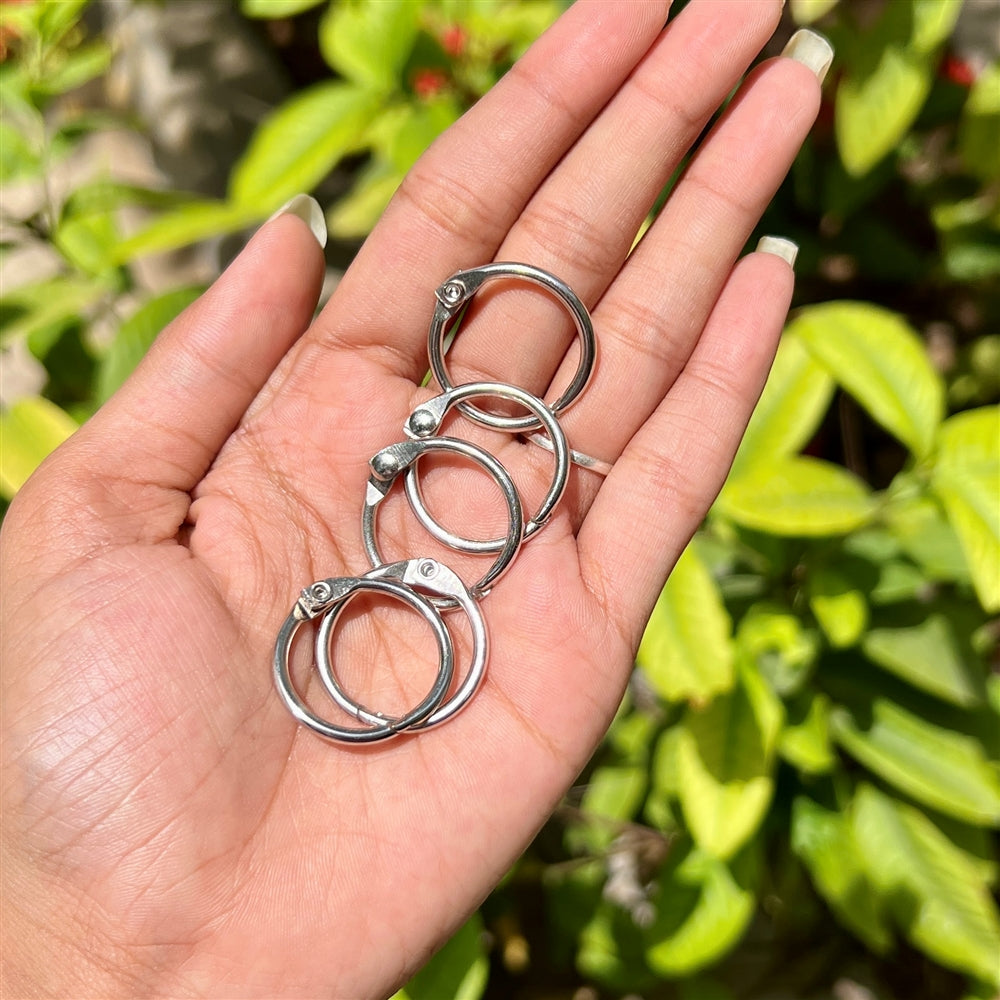 Silver Book Rings - 20 MM - 12 Pcs