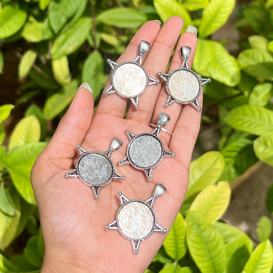 Star Design Silver Pendant Base (Set of 5)