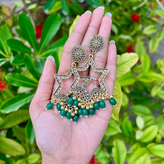 Teal Star Shine Jhumka