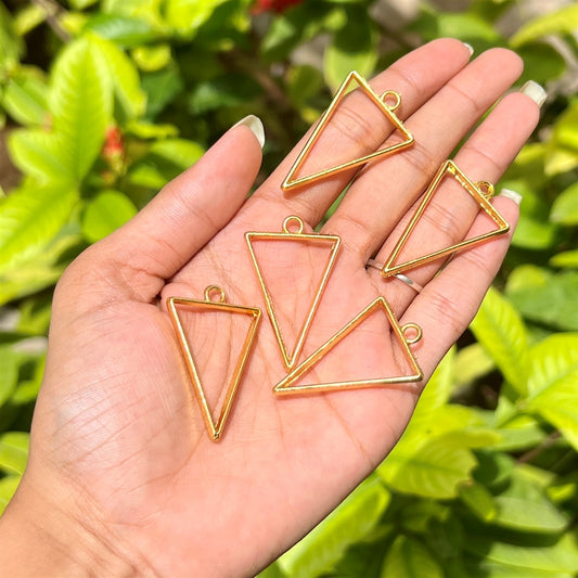Triangle Frame Gold Open Bezel Pendant (Set of 5)