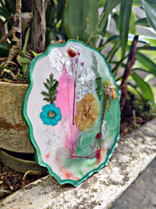 Oval Agate Coaster Zigzag 5Inch 13x11cm 5mm Depth Silicon Mould