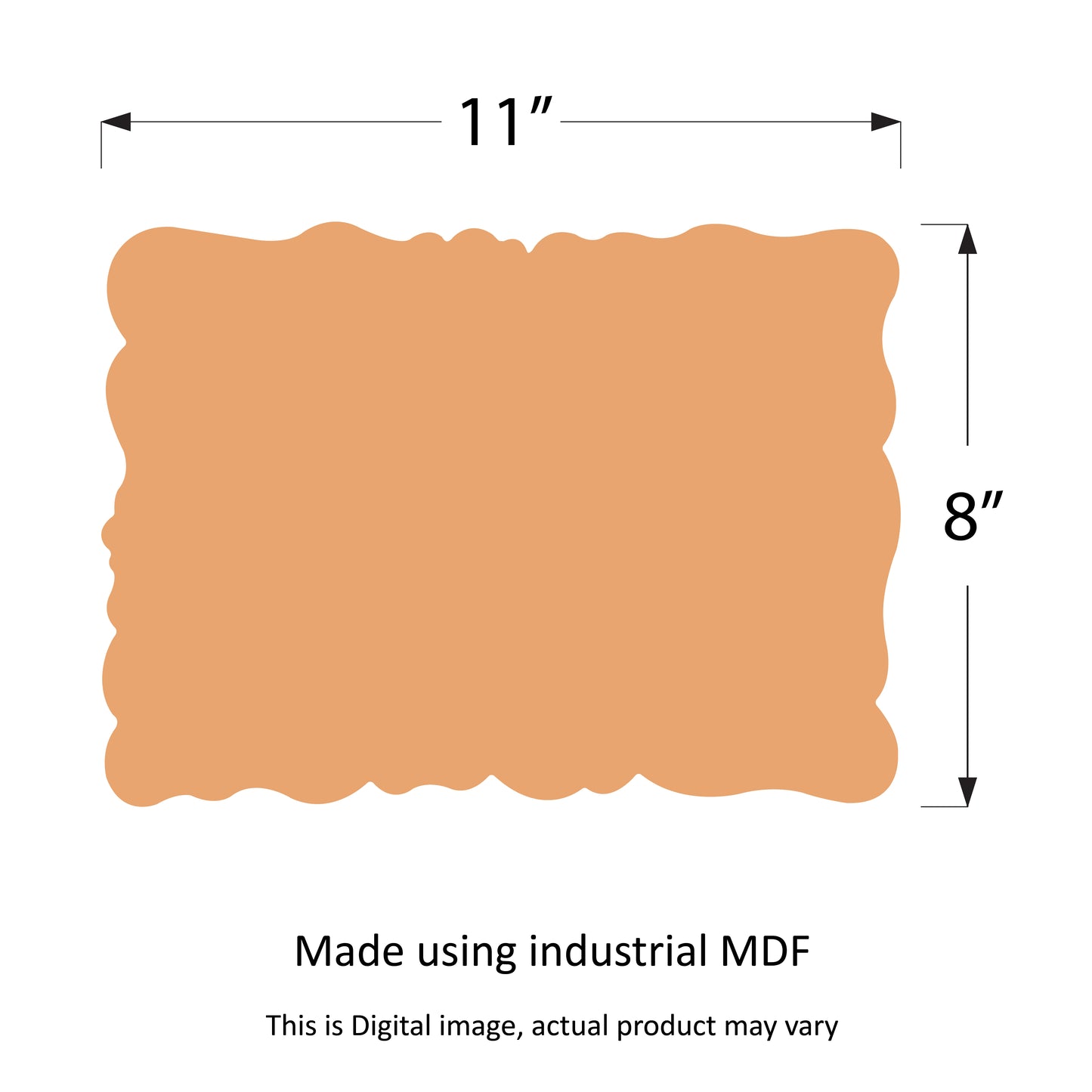 11" x 8" Industrial MDF Base | Uneven Scalloped Shape for Resin Art & Faux Agate