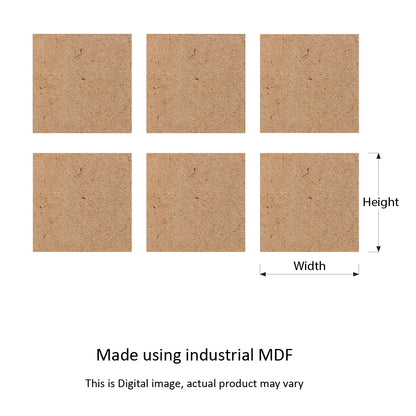 Plain Square MDF Coasters - 6 Inch (Set Of 6)