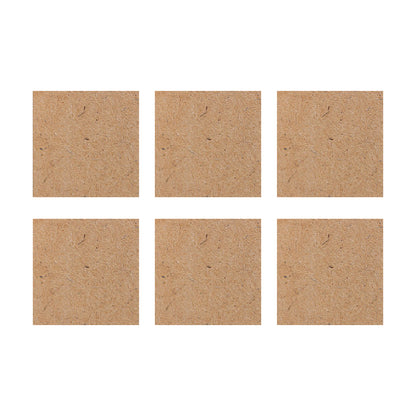 Plain Square MDF Coasters - 6 Inch (Set Of 6)