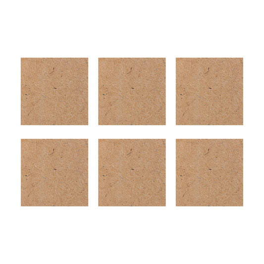 Plain Square MDF Coasters - 6 Inch (Set Of 6)