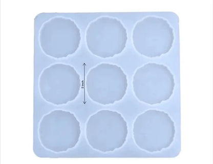 Round Agate Zigzag 2 inch 9 Cavity Silicone Mould