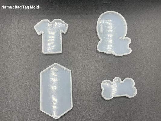 Keychain and Pendant 4 Piece Tag 5mm Depth Silicon Mould