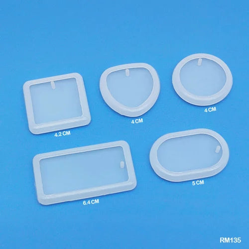 Keychain and Pendant 5 pcs Set Silicon Moulds