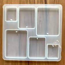 Keychain and Pendant 6 Cavity Rectangle 10.8×10.2cm 6mm Depth Silicon Mould