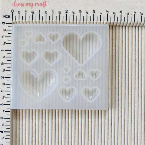 Multi Heart Silicone Mould 5×5.5inch 5mm Depth